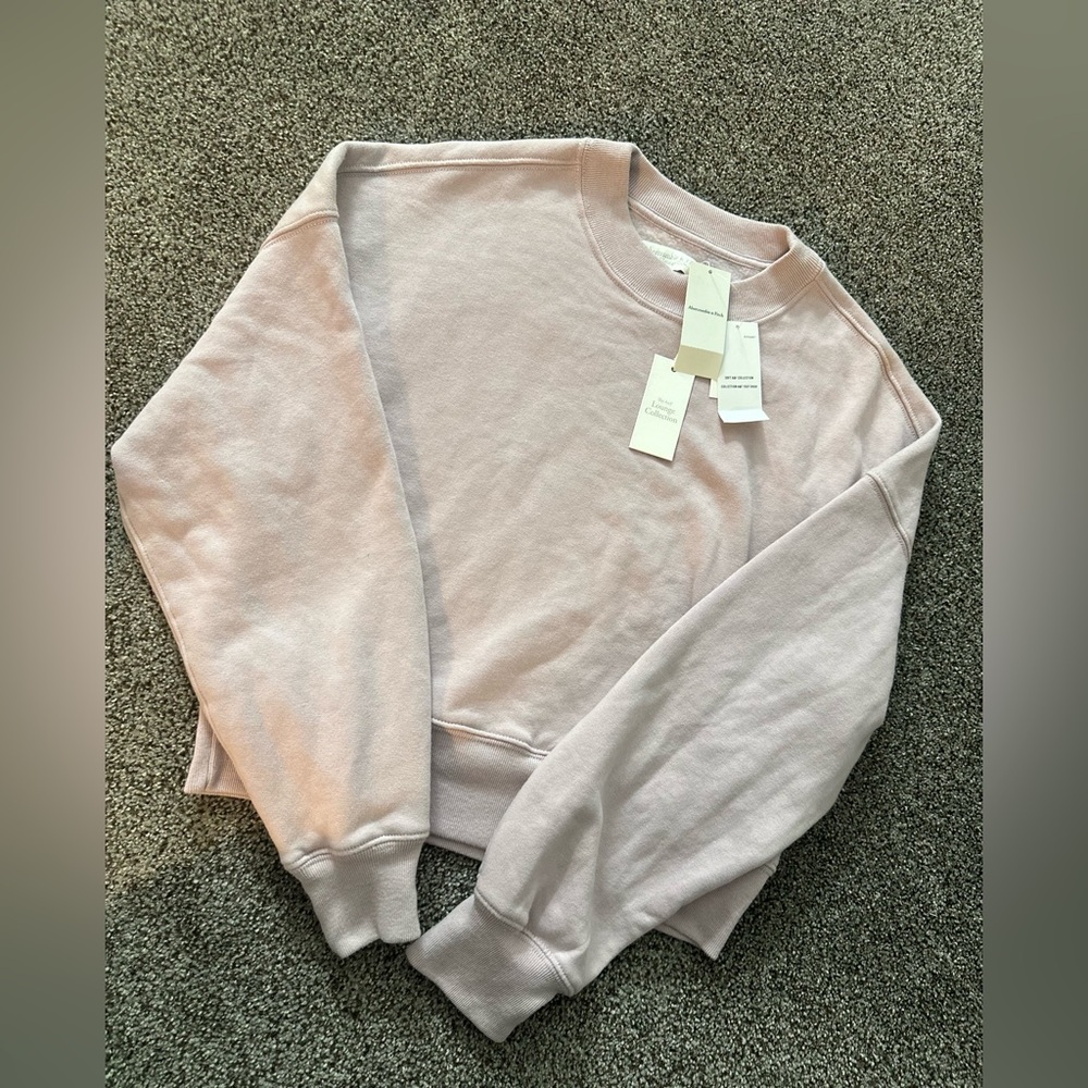 Abercrombie & Fitch Lounge Crewneck XXS NWT Dusty Light Pink